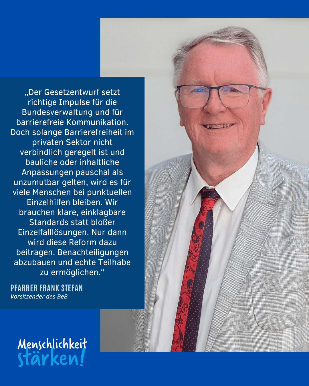 Pfarrer Frank Stefan zur BGG-Reform