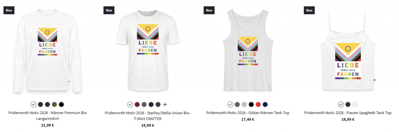 Verschiedene T-Shirt-Motive zur Kampagne