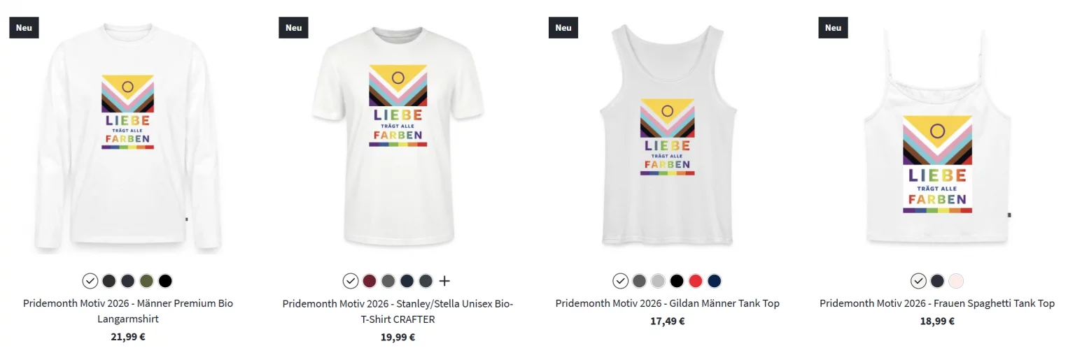 Verschiedene T-Shirt-Motive zur Kampagne